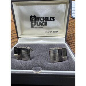 Colibri Vintage Sterling Silver 14K Gold Rectangle Cuff Links